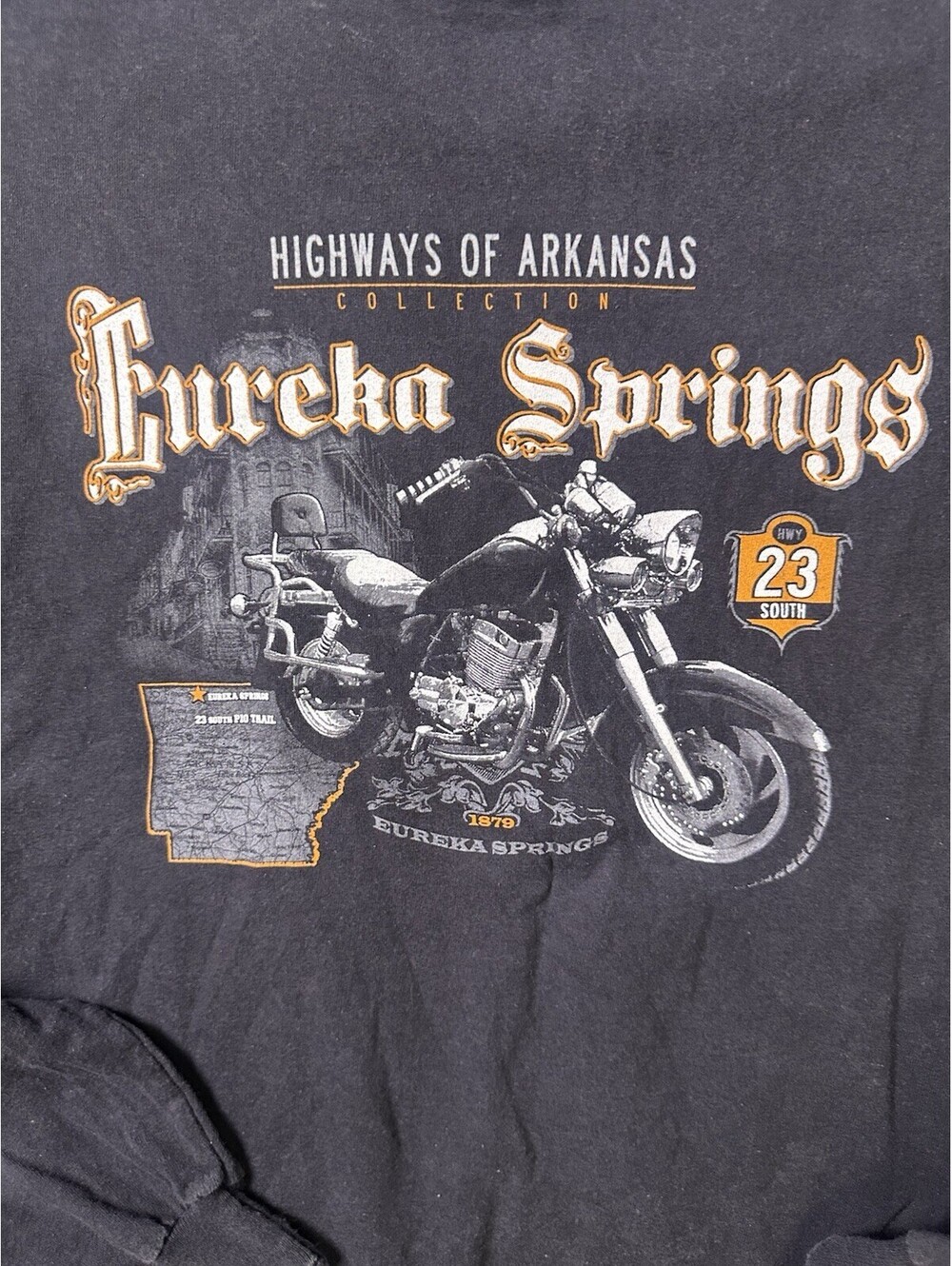 Vintage Y2K Eureka Springs Arkansas Motorcycle Shirt 3XL Long Sleeve Biker